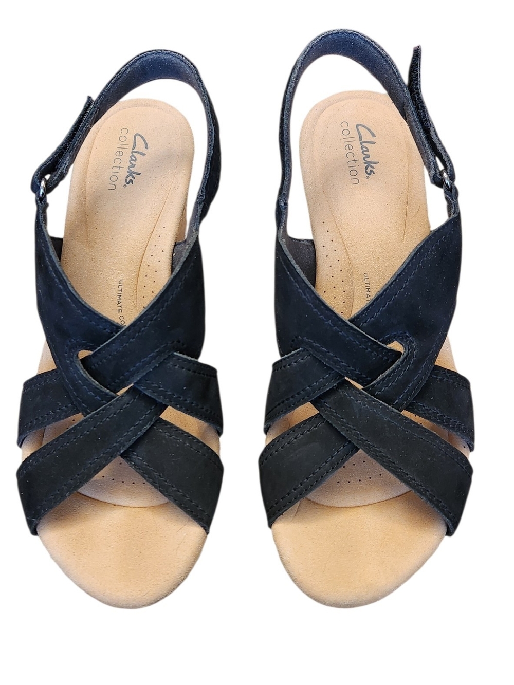 Women's Black Cross-Strap Slingback Sandals